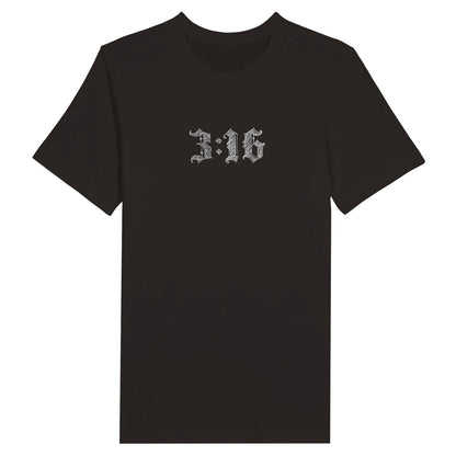 An image of 3:16 Chalk | Premium Unisex Christian T-shirt available at 3rd Day Christian Clothing UK
