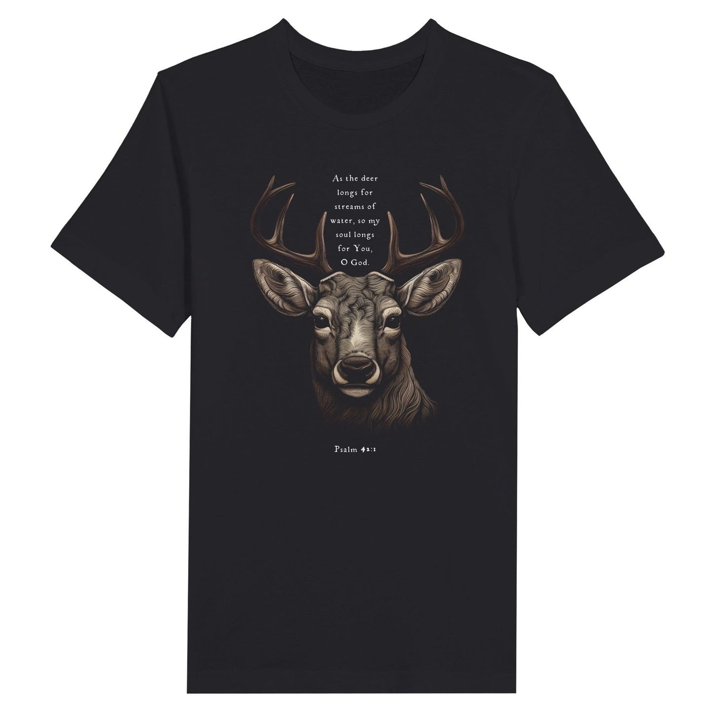 An image of As The Deer (Psalm 42:1) | Premium Unisex Christian T-shirt available at 3rd Day Christian Clothing UK