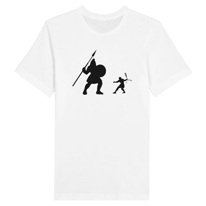An image of David vs Goliath | Premium Unisex Christian T-shirt available at 3rd Day Christian Clothing UK