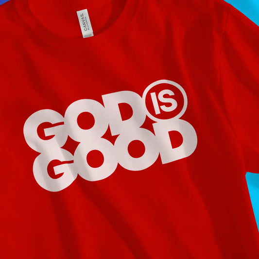 An image of God Is Good | Premium Unisex Christian T-shirt available at 3rd Day Christian Clothing UK