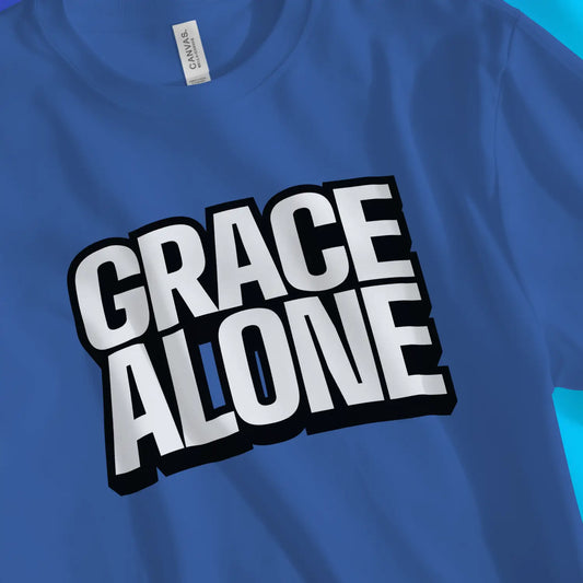 An image of Grace Alone | Premium Unisex Christian T-shirt available at 3rd Day Christian Clothing UK
