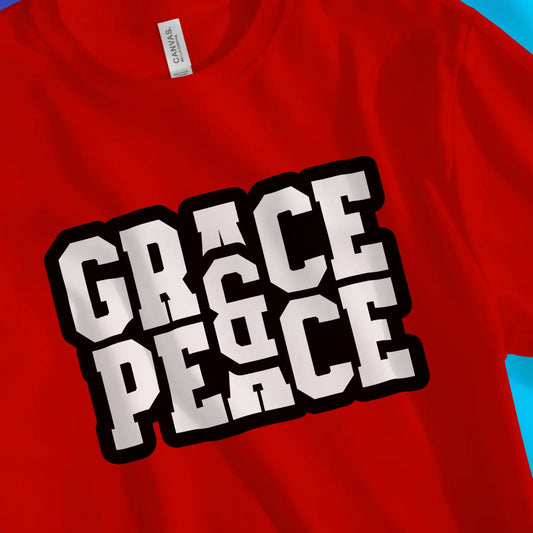 An image of Grace & Peace | Premium Unisex Christian T-shirt available at 3rd Day Christian Clothing UK