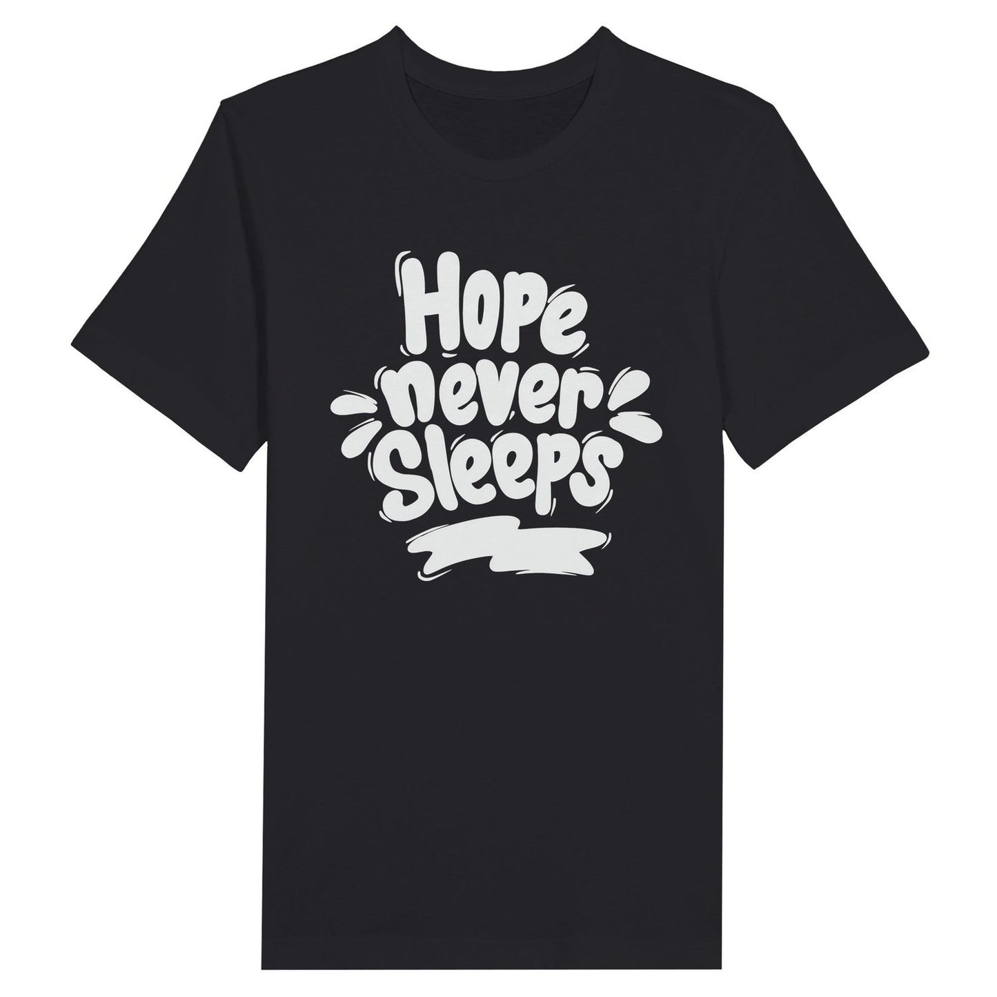 An image of Hope Never Sleeps | Premium Unisex Inspirational T-shirt available at 3rd Day Christian Clothing UK