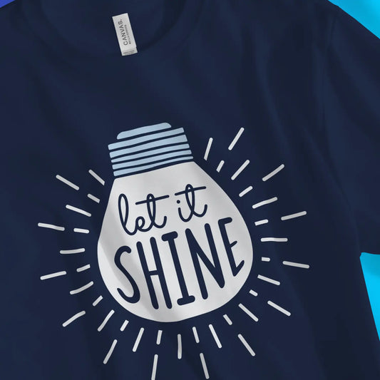 An image of Let It Shine | Premium Unisex Christian T-shirt available at 3rd Day Christian Clothing UK