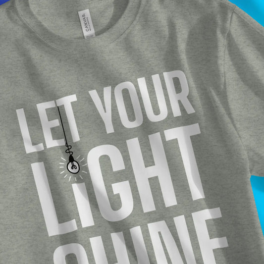 An image of Let Your Light Shine | Premium Unisex Christian T-shirt available at 3rd Day Christian Clothing UK
