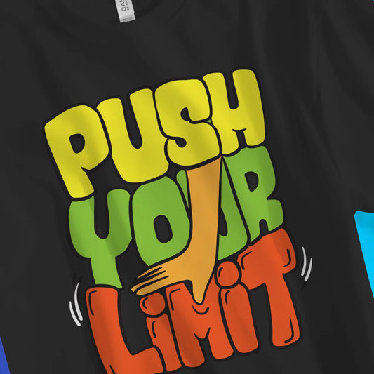 An image of PUSH YOUR LIMIT | Premium Unisex Inspirational T-shirt available at 3rd Day Christian Clothing UK