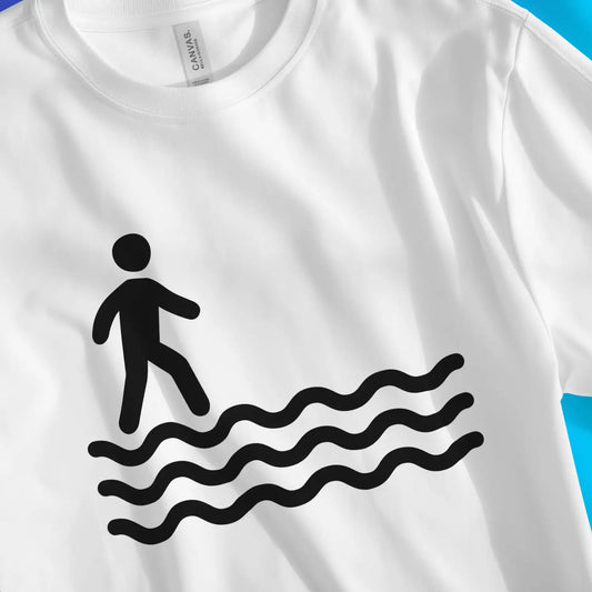 An image of Walk On Water | Premium Unisex Christian T-shirt available at 3rd Day Christian Clothing UK