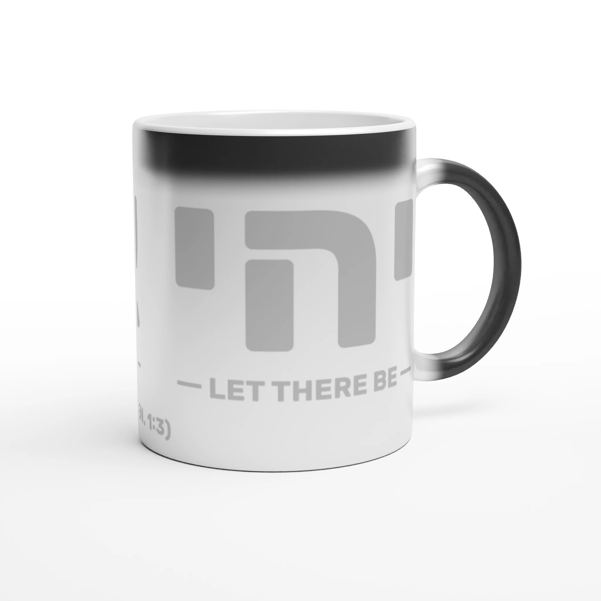 Let There Be Light (Hebrew) – Christian Magic Mug designed by 3rd Day Christian Clothing.