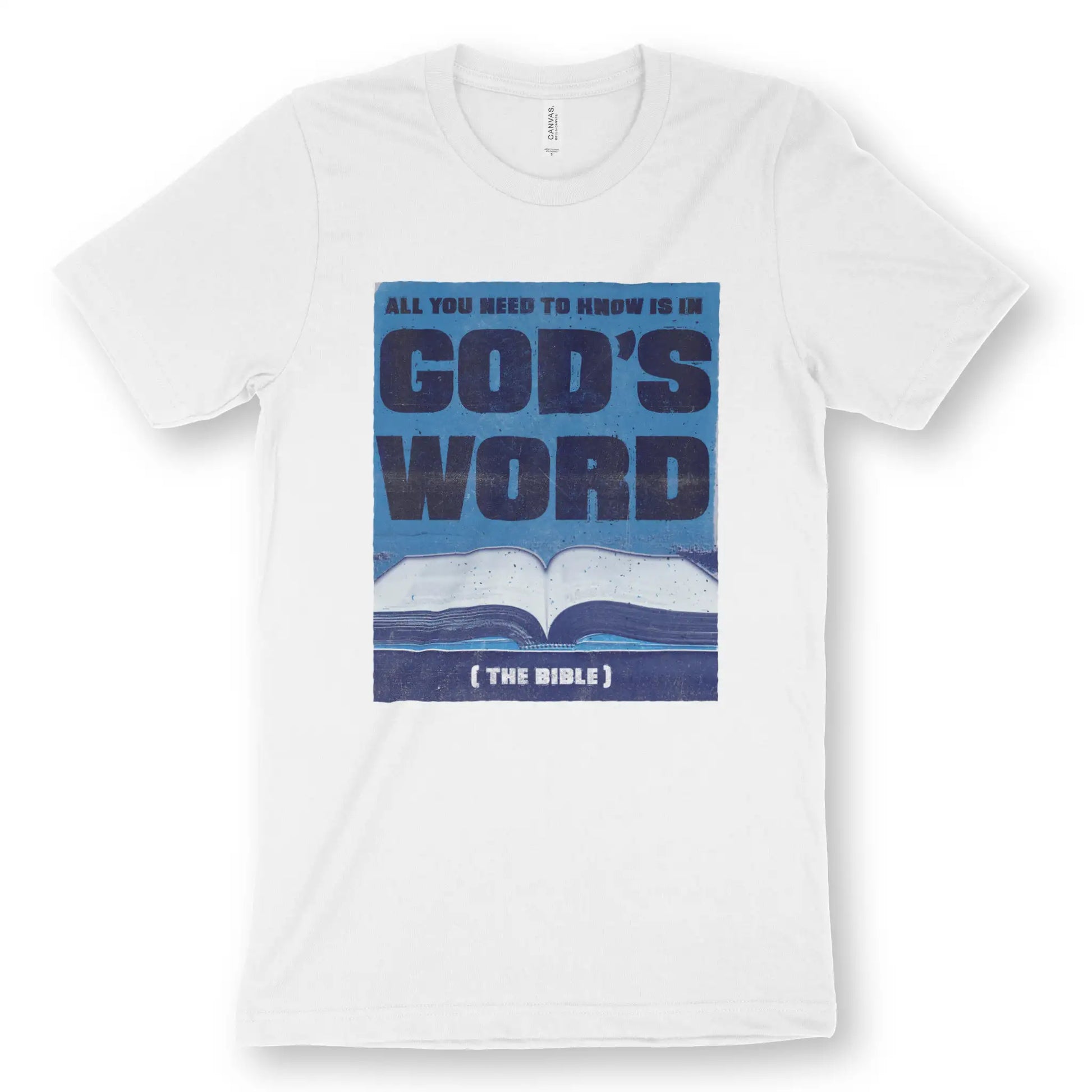 All You Need To Know | Premium Unisex Christian T-Shirt, laid flat, designed by 3rd Day Christian Clothing UK