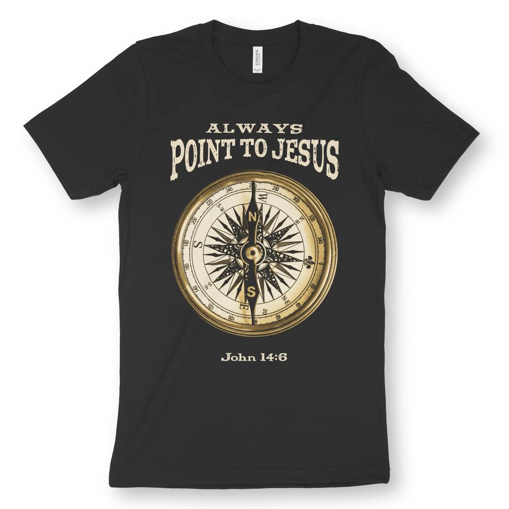 Always Point To Jesus – Unisex Christian T-Shirt designed by 3rd Day Christian Clothing.