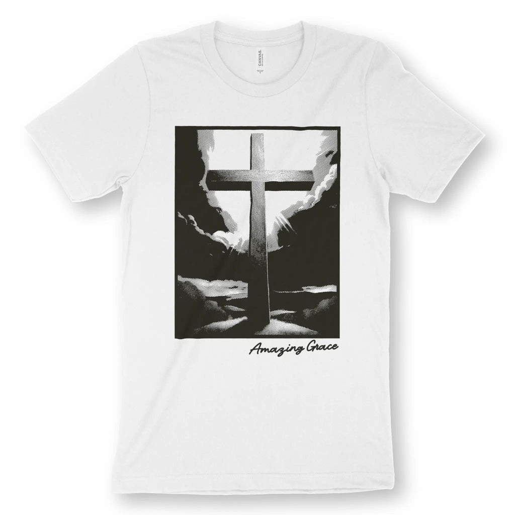Amazing Grace (Cross) – Unisex Christian T-Shirt designed by 3rd Day Christian Clothing.