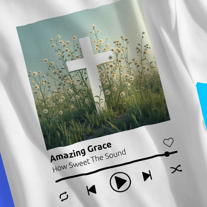 Amazing Grace (Music Player) | Premium Unisex Christian T-Shirt designed by 3rd Day Christian Clothing.