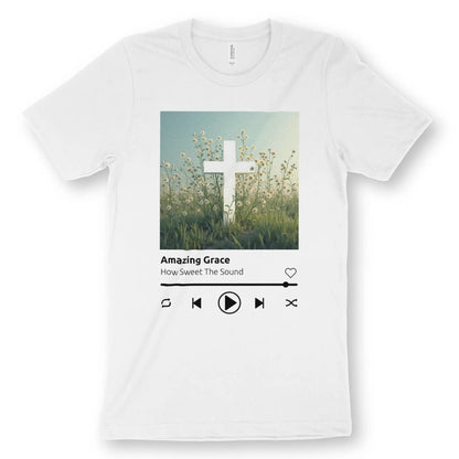 Amazing Grace (Music Player) | Premium Unisex Christian T-Shirt designed by 3rd Day Christian Clothing.