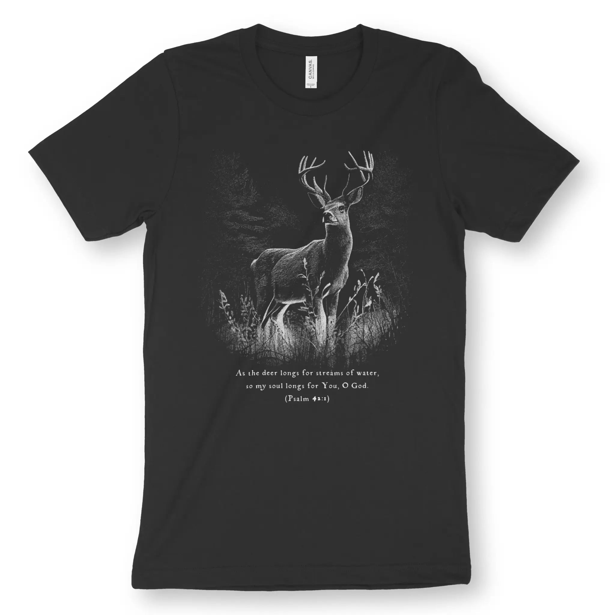 As The Deer 2.0 (Psalm 42:1) – Unisex Christian T-Shirt designed by 3rd Day Christian Clothing.