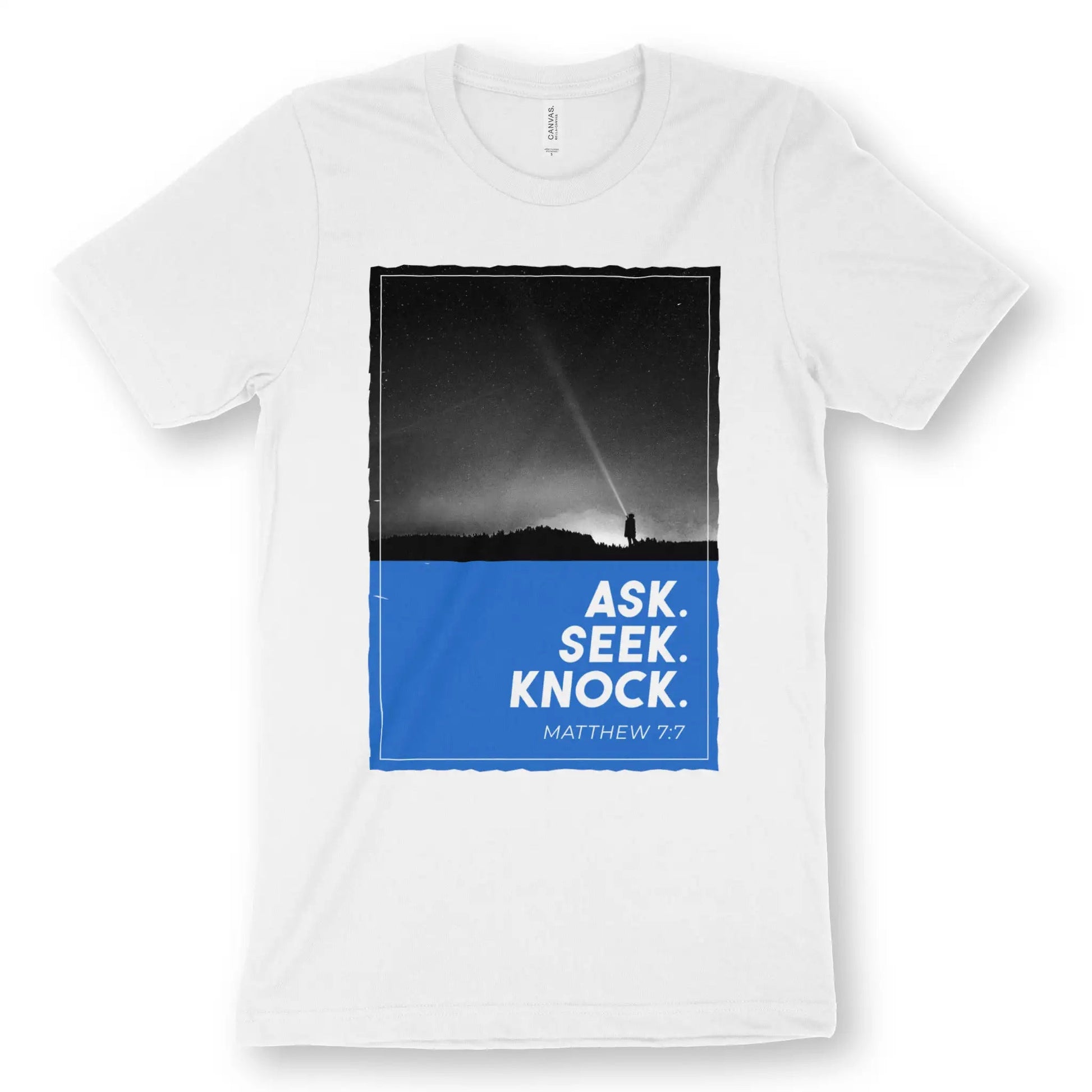 Ask. Seek. Knock. | Premium Unisex Christian T-Shirt designed by 3rd Day Christian Clothing.