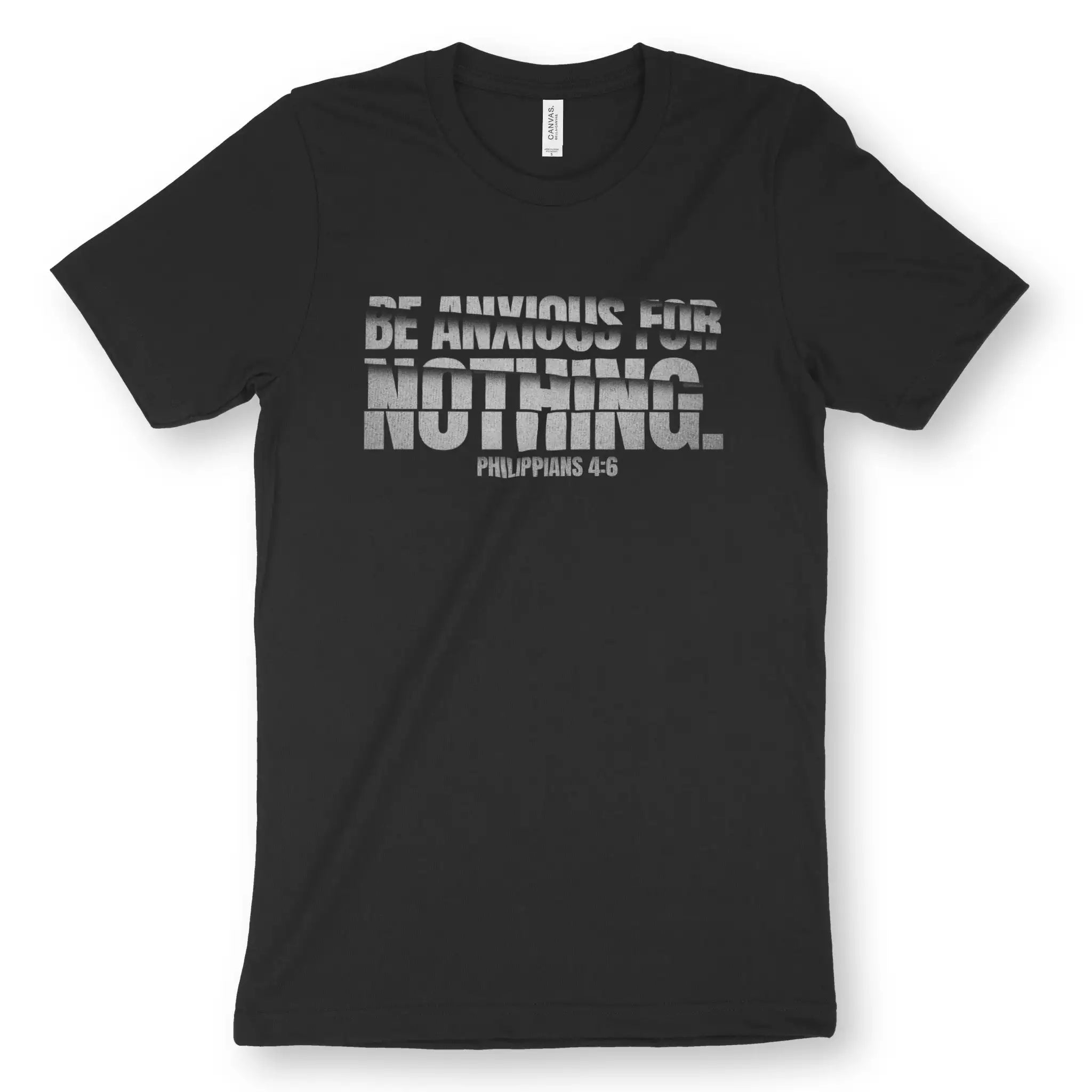 Be Anxious For Nothing. – Unisex Christian T-Shirt designed by 3rd Day Christian Clothing.