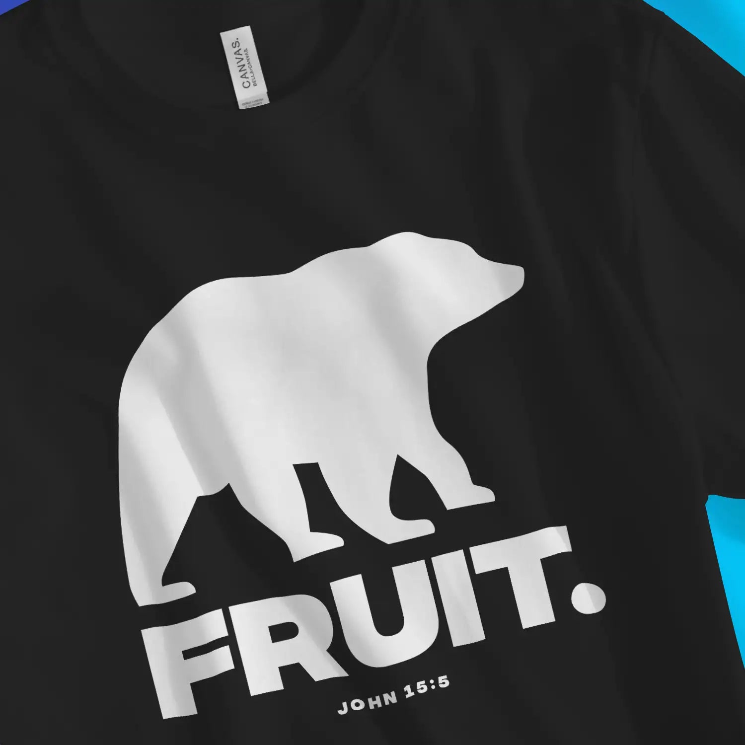 (Bear) Fruit 2.0 | Premium Unisex Christian T-Shirt, laid flat, designed by 3rd Day Christian Clothing UK