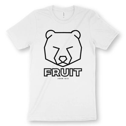 Bear Fruit (Minimal) | Premium Unisex Christian T-Shirt, laid flat, designed by 3rd Day Christian Clothing UK