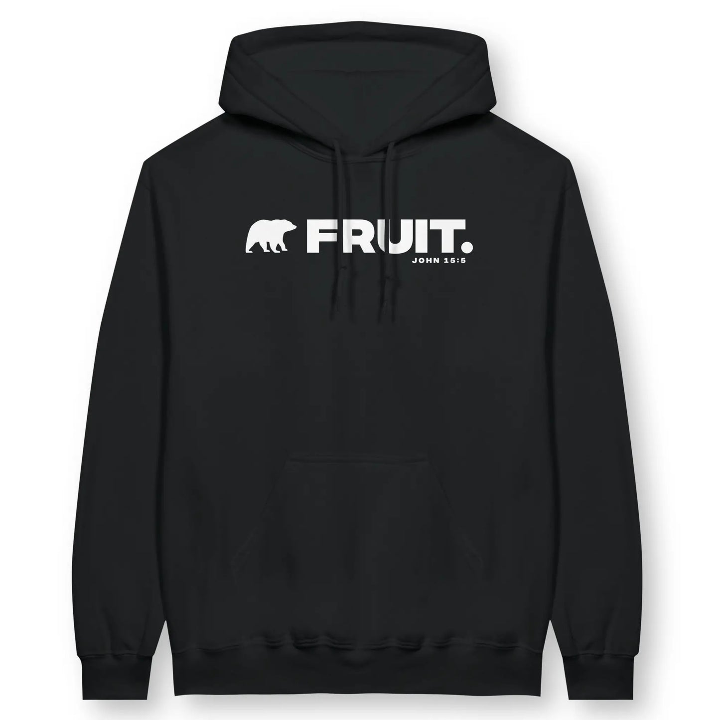 (Bear) Fruit | Premium Unisex Christian Hoodie, laid flat, designed by 3rd Day Christian Clothing UK