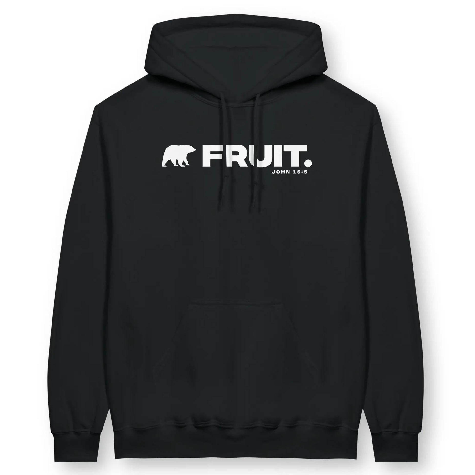 (Bear) Fruit | Premium Unisex Christian Hoodie, laid flat, designed by 3rd Day Christian Clothing UK