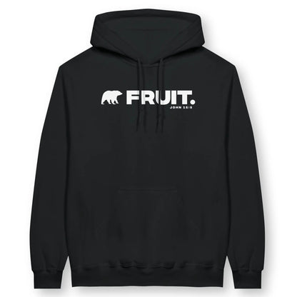 (Bear) Fruit | Premium Unisex Christian Hoodie, laid flat, designed by 3rd Day Christian Clothing UK