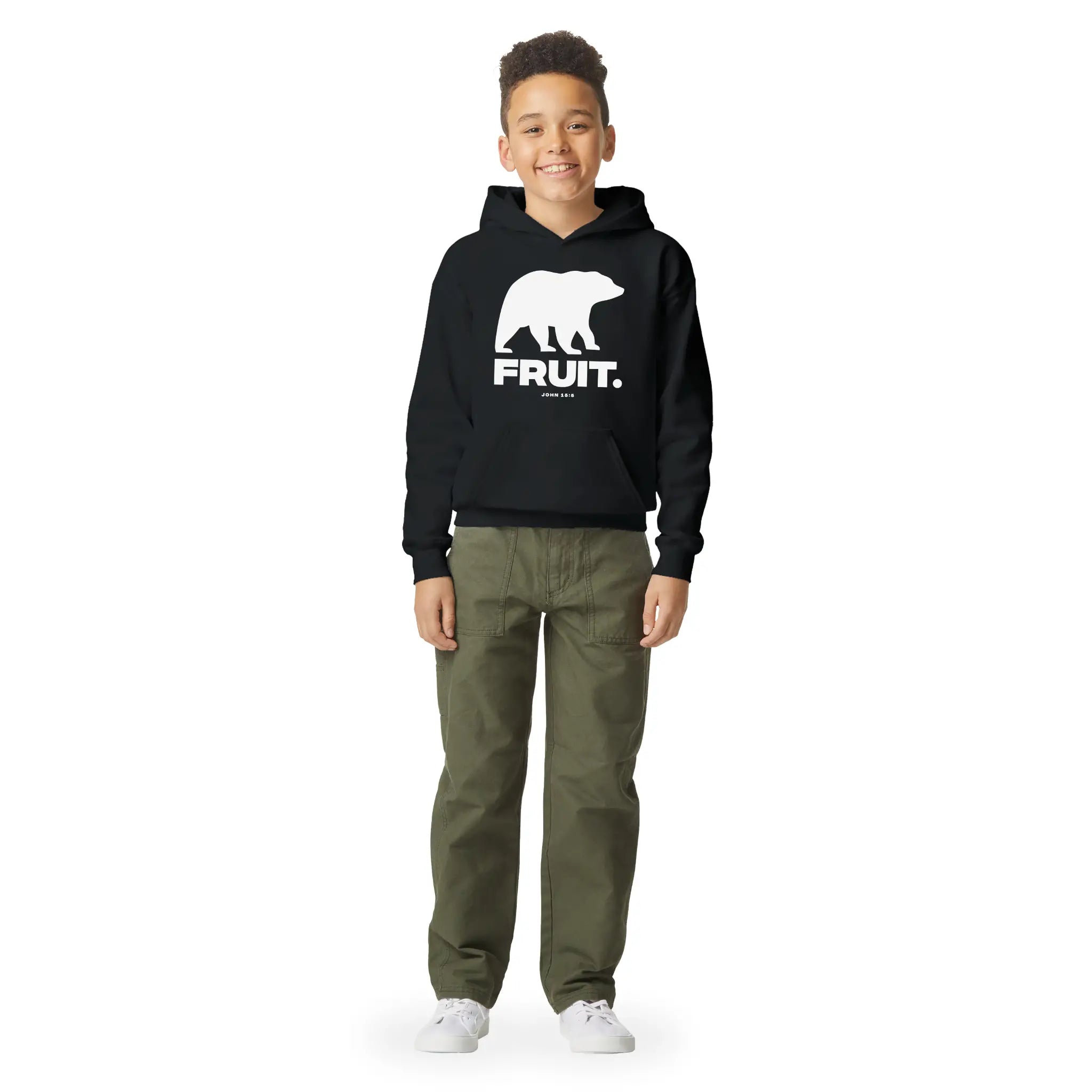 (Bear) Fruit 2.0 – Kids' Christian Hoodie designed by 3rd Day Christian Clothing.