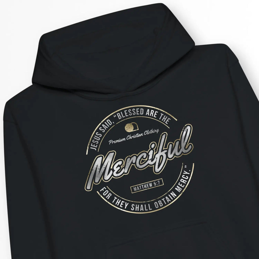 Blessed Are The Merciful – Kids' Christian Hoodie designed by 3rd Day Christian Clothing.