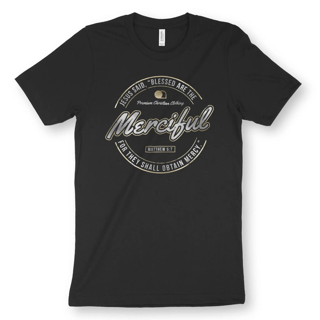Blessed Are The Merciful (Deluxe Look) – Unisex Christian T-Shirt designed by 3rd Day Christian Clothing.
