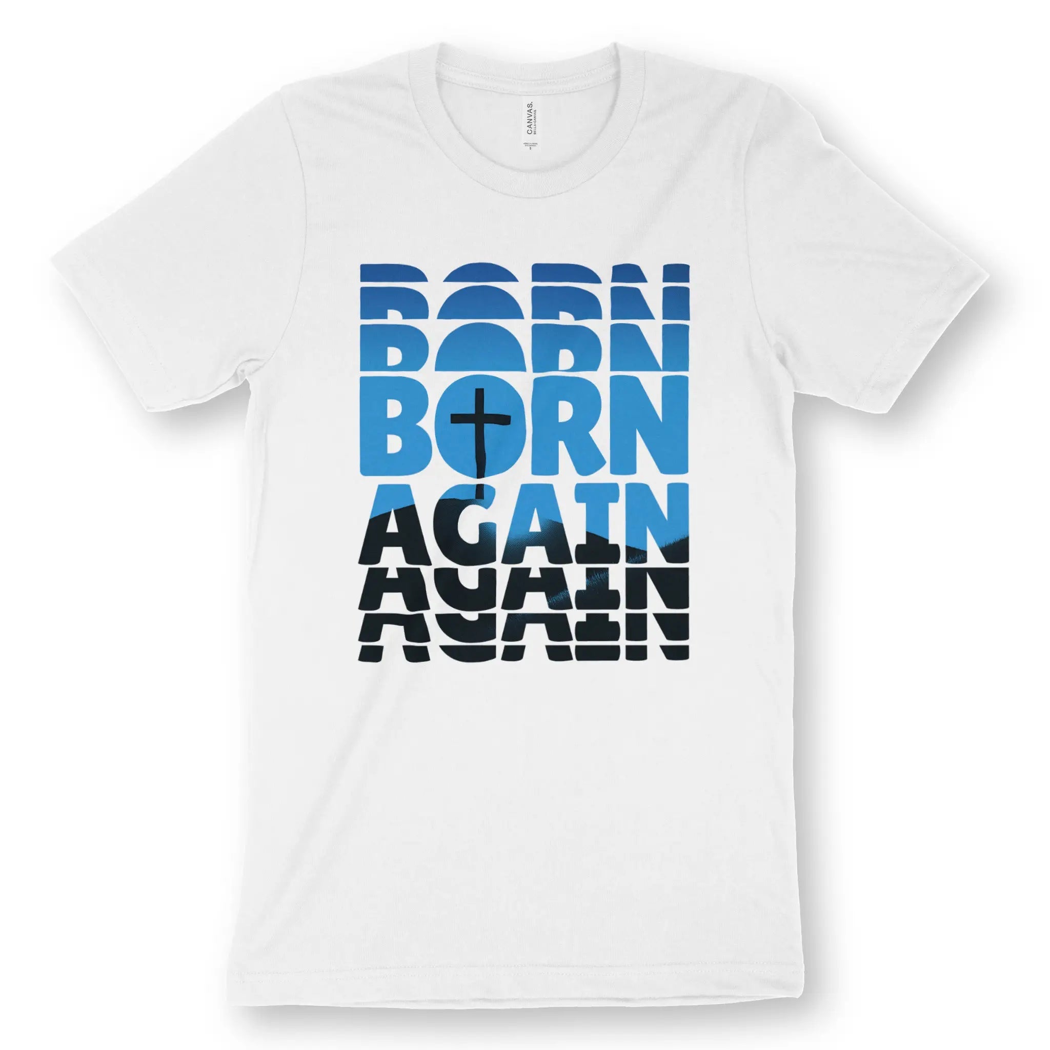 Born Again (Cross) – Unisex Christian T-Shirt designed by 3rd Day Christian Clothing.