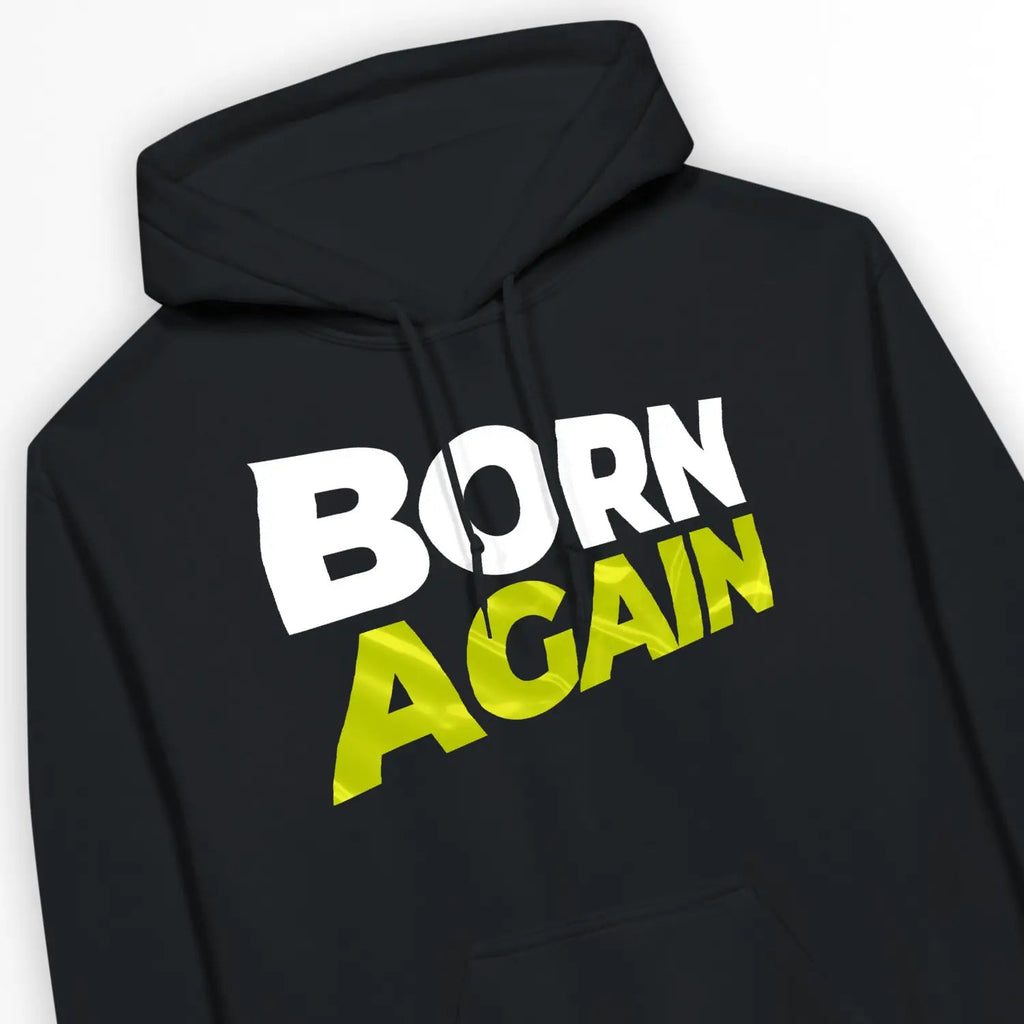 Born Again (Wavy) – Unisex Christian Hoodie designed by 3rd Day Christian Clothing.