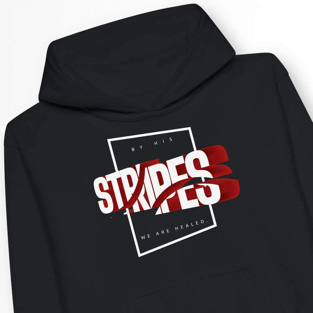 By His Stripes We Are Healed (3D) – Kids' Christian Hoodie designed by 3rd Day Christian Clothing.