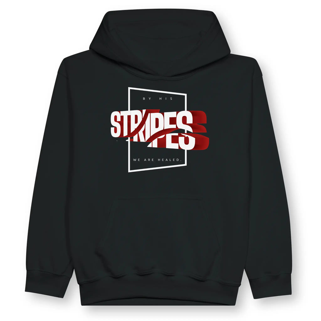 By His Stripes We Are Healed (3D) – Kids' Christian Hoodie designed by 3rd Day Christian Clothing.