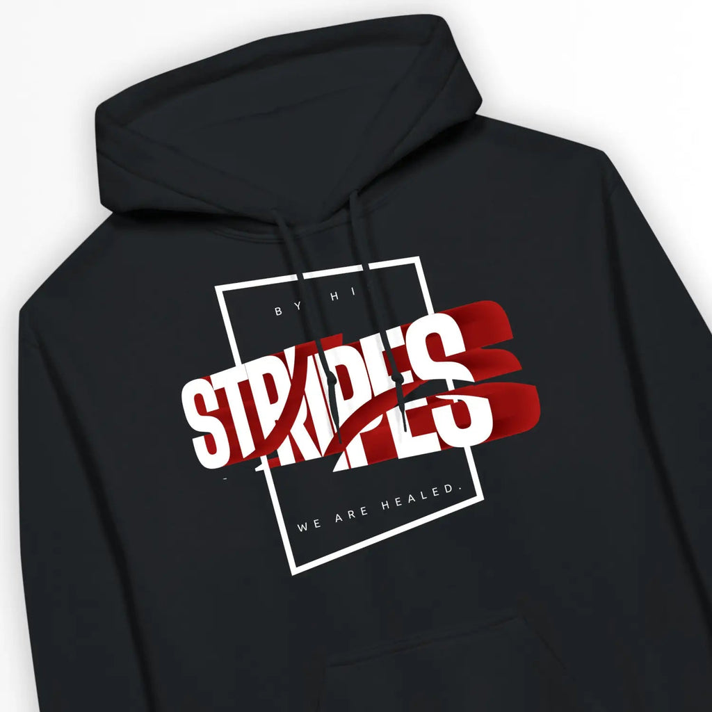 By His Stripes We Are Healed (3D) – Unisex Christian Hoodie designed by 3rd Day Christian Clothing.