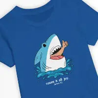 Blue funny children's Christian T-shirt with a Bible verse from 3rd Day's Christian Clothing uk