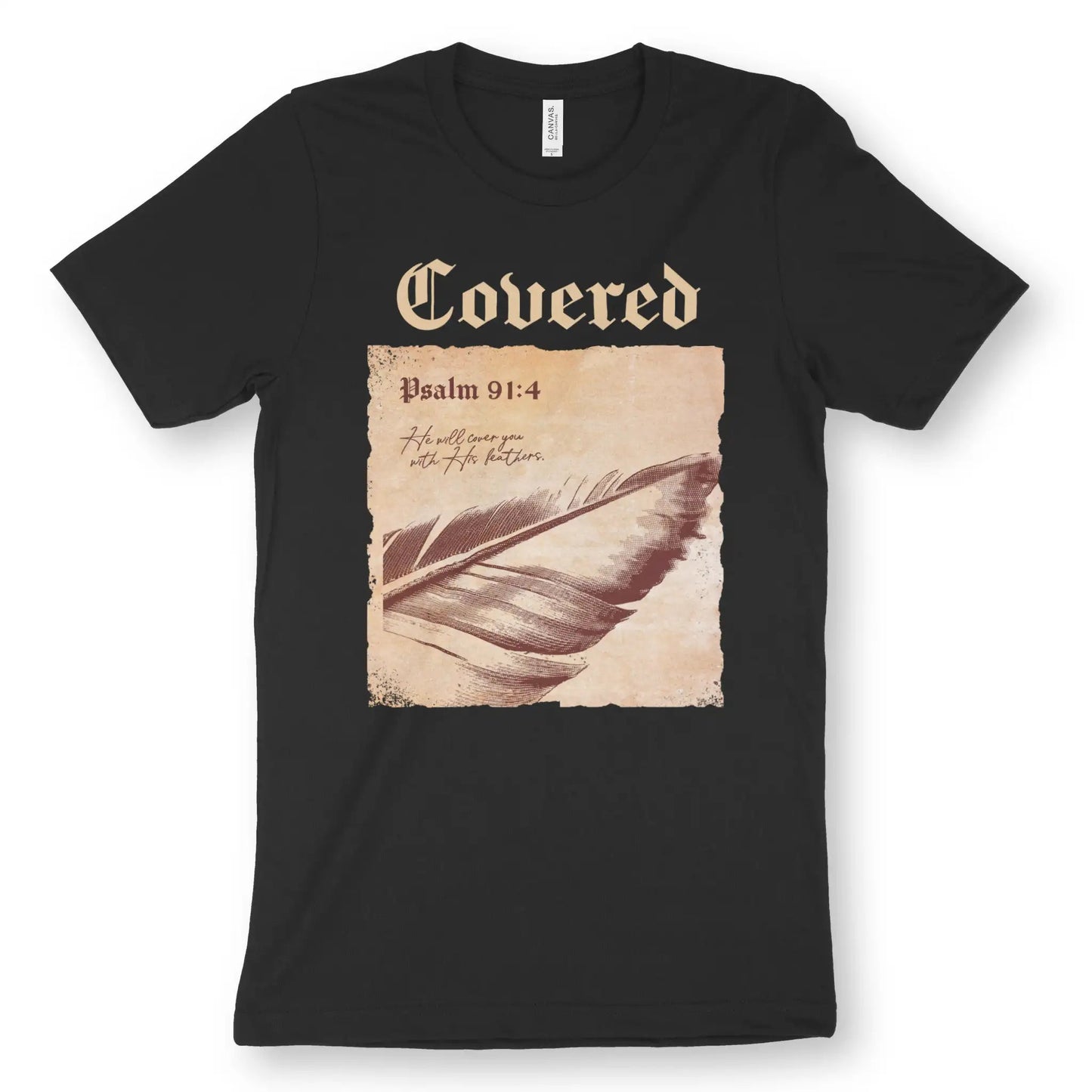 Covered (Psalm 91:4) | Premium Unisex Christian T-Shirt designed by 3rd Day Christian Clothing.