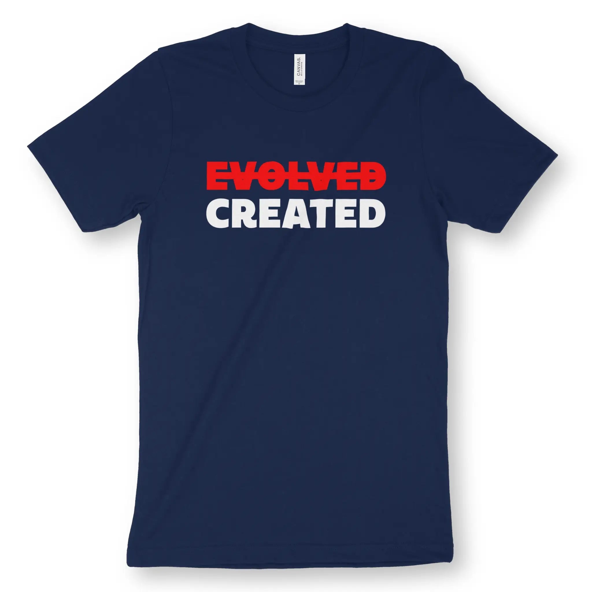 Created Not Evolved – Unisex Christian T-Shirt designed by 3rd Day Christian Clothing.
