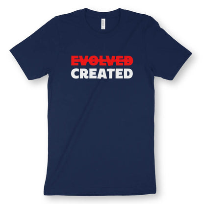 Created Not Evolved | Premium Unisex Christian T-Shirt designed by 3rd Day Christian Clothing.