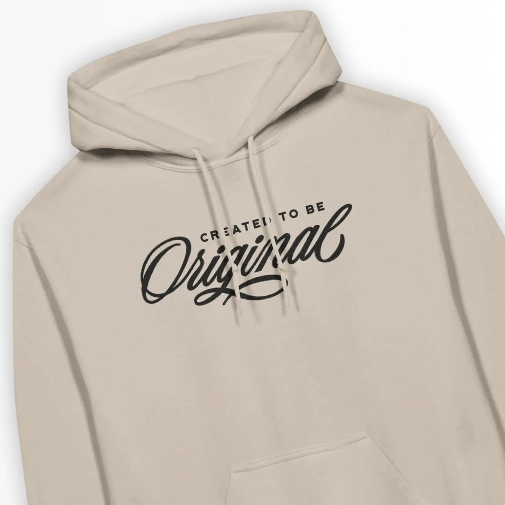 Created To Be Original (Sand) – Unisex Christian Hoodie designed by 3rd Day Christian Clothing.