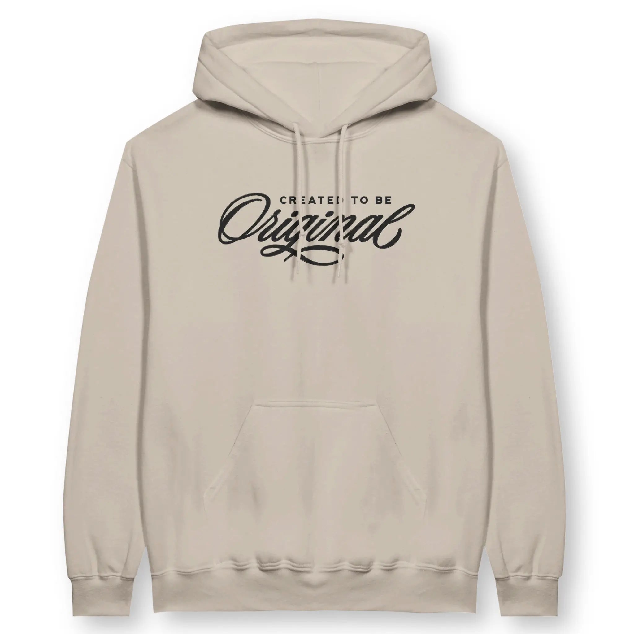 Created To Be Original (Sand) – Unisex Christian Hoodie designed by 3rd Day Christian Clothing.