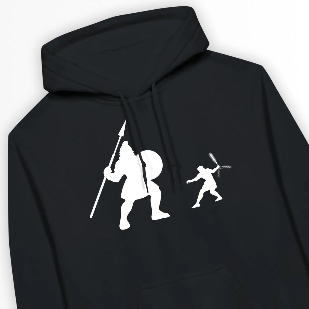 David vs Goliath – Unisex Christian Hoodie designed by 3rd Day Christian Clothing.