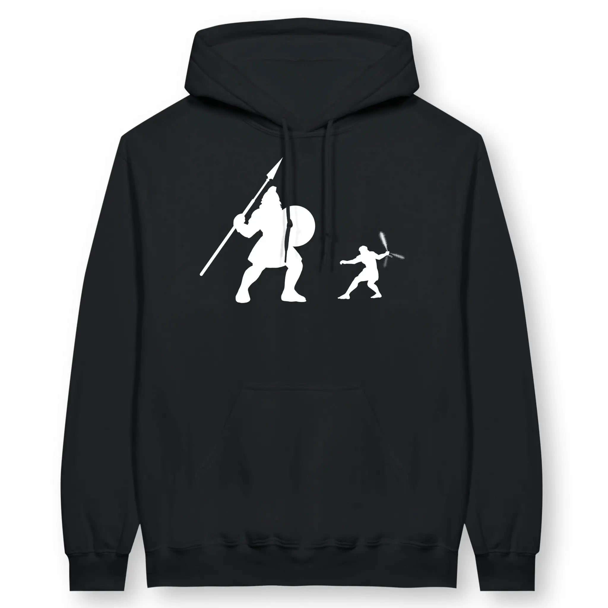 David vs Goliath – Unisex Christian Hoodie designed by 3rd Day Christian Clothing.