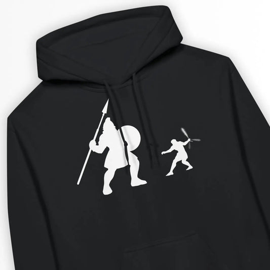 David vs Goliath | Premium Unisex Christian Hoodie designed by 3rd Day Christian Clothing.