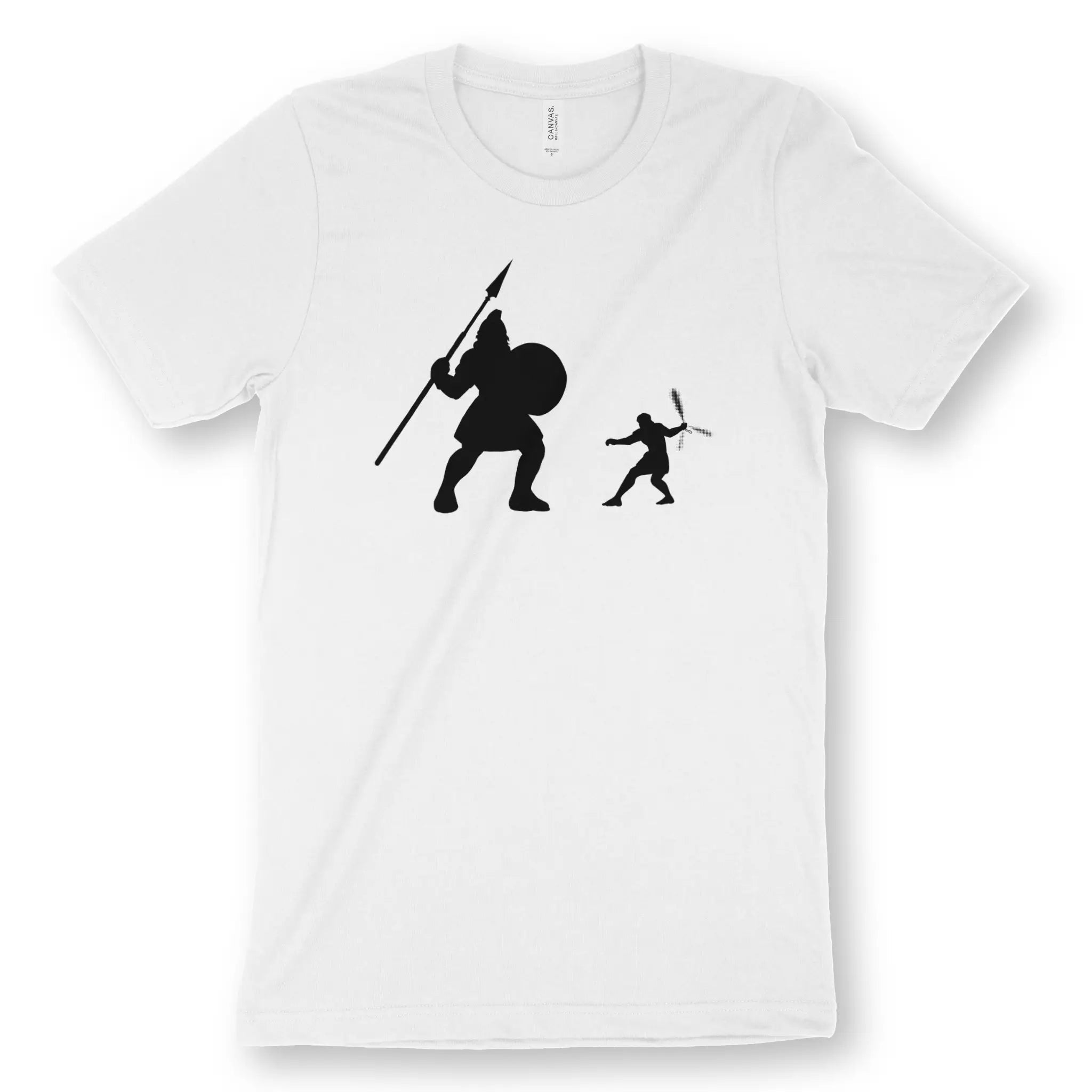 David vs Goliath – Unisex Christian T-Shirt designed by 3rd Day Christian Clothing.