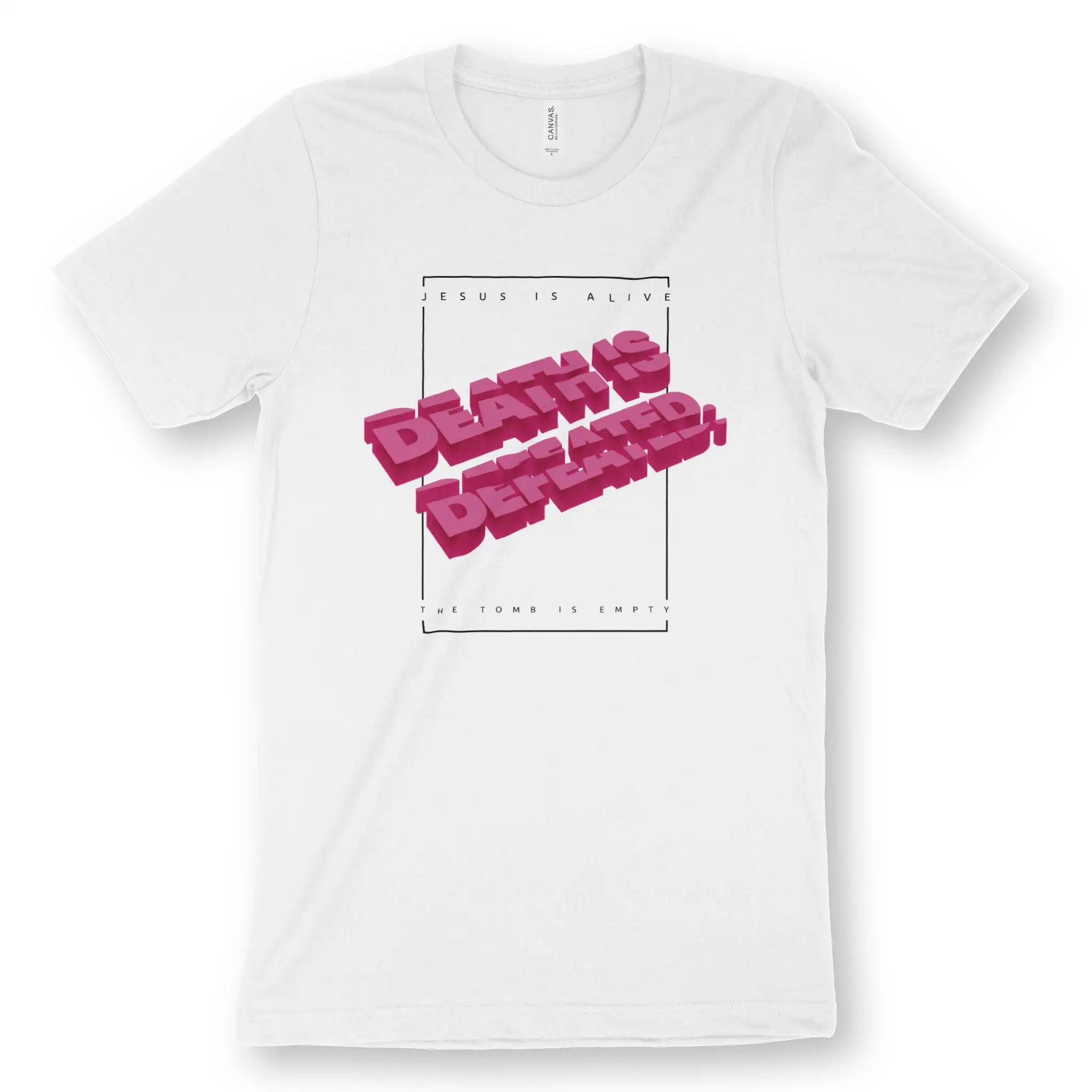 Death Is Defeated. – Unisex Christian T-Shirt designed by 3rd Day Christian Clothing.