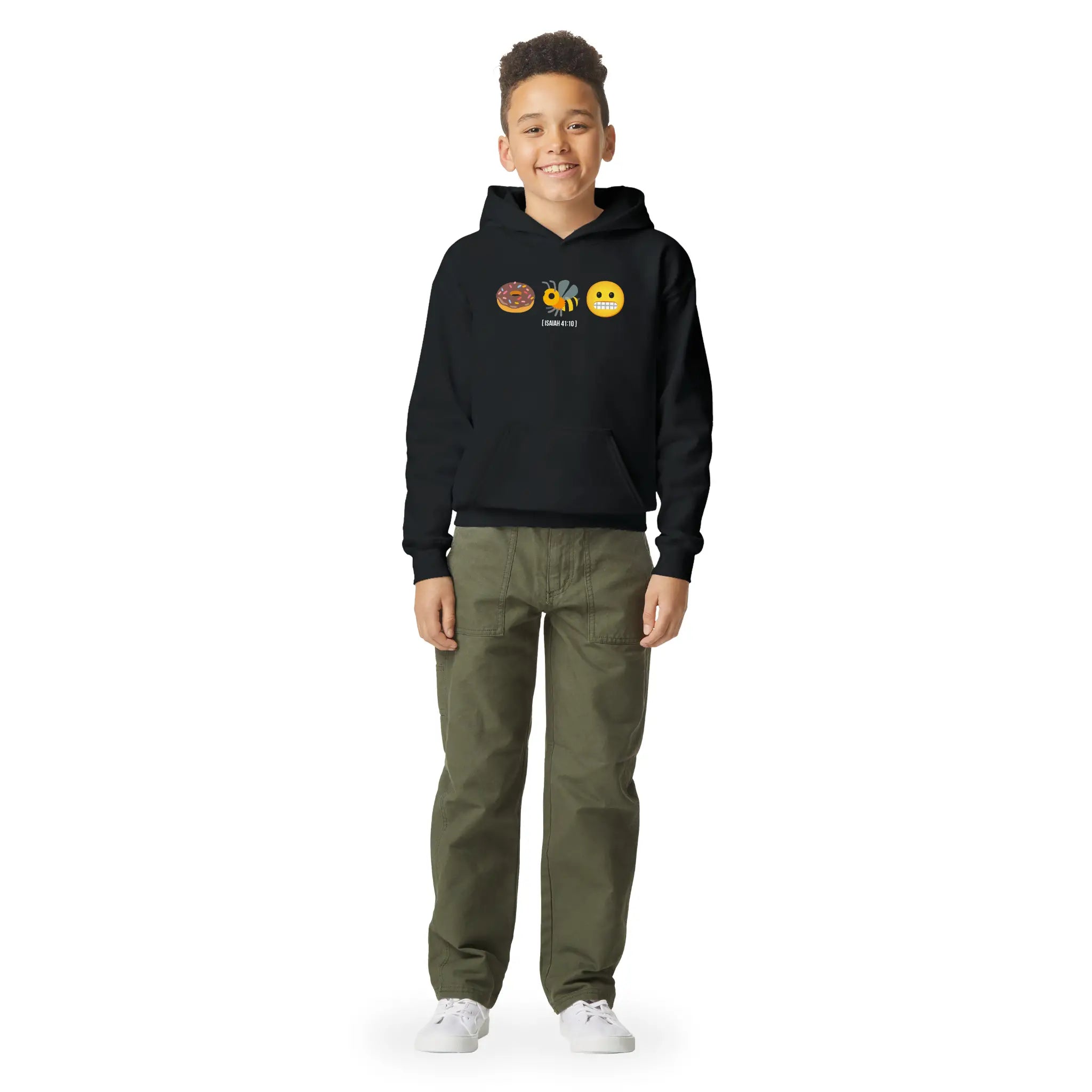 Do Not Be Afraid (Isaiah 41:10) – Kids' Christian Hoodie designed by 3rd Day Christian Clothing.