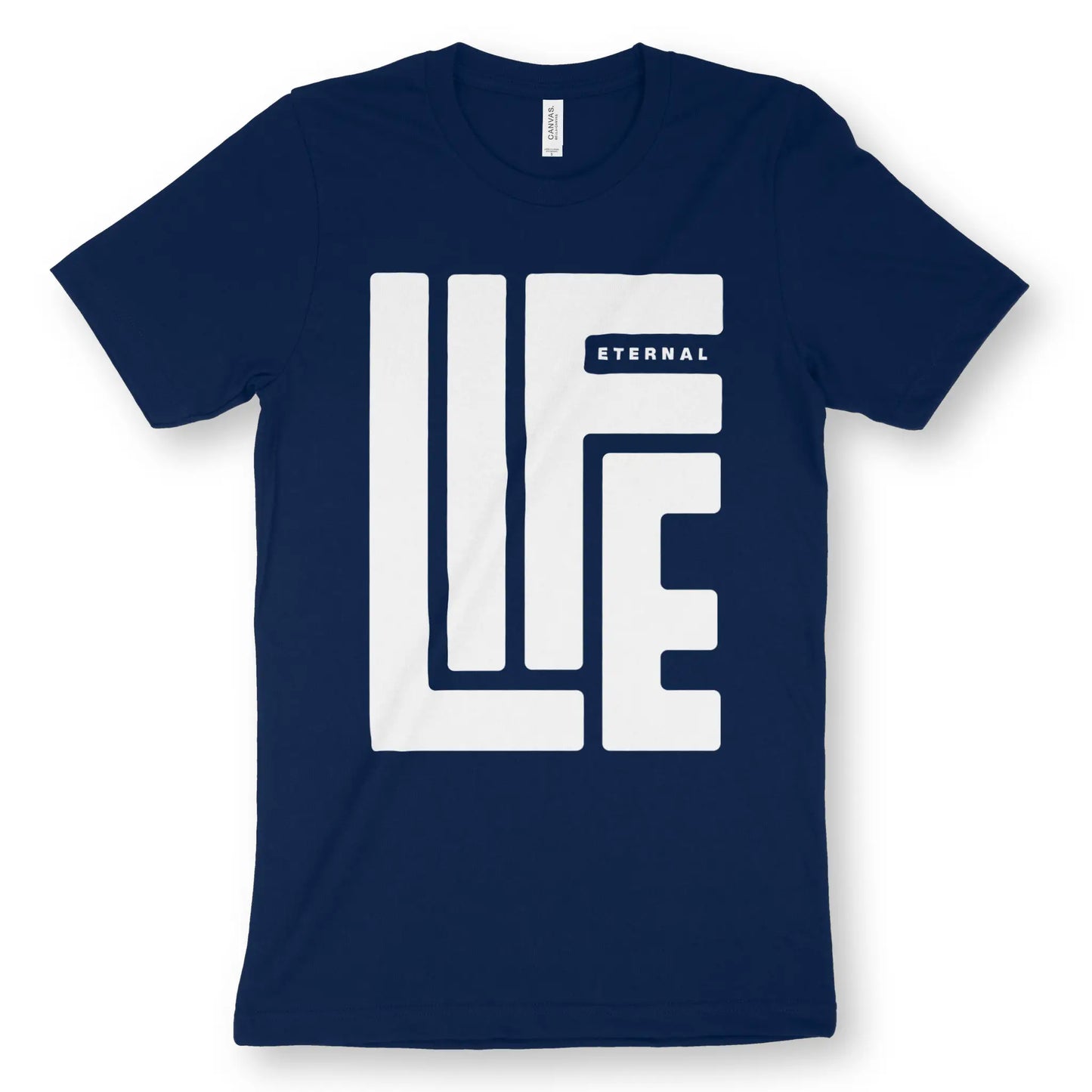 ETERNAL LIFE (Navy) | Premium Unisex Christian T-Shirt designed by 3rd Day Christian Clothing.