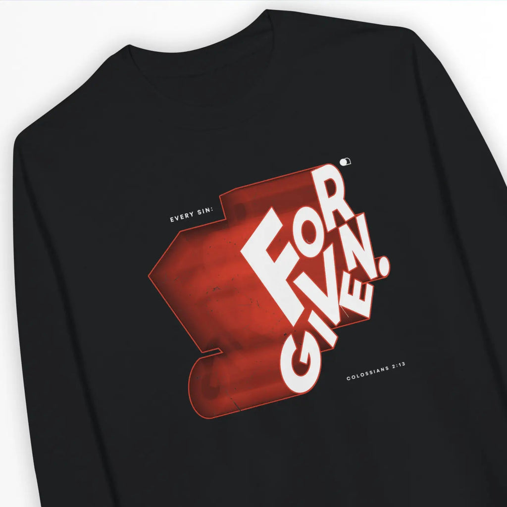 Every Sin: FORGIVEN – Unisex Christian Sweatshirt designed by 3rd Day Christian Clothing.