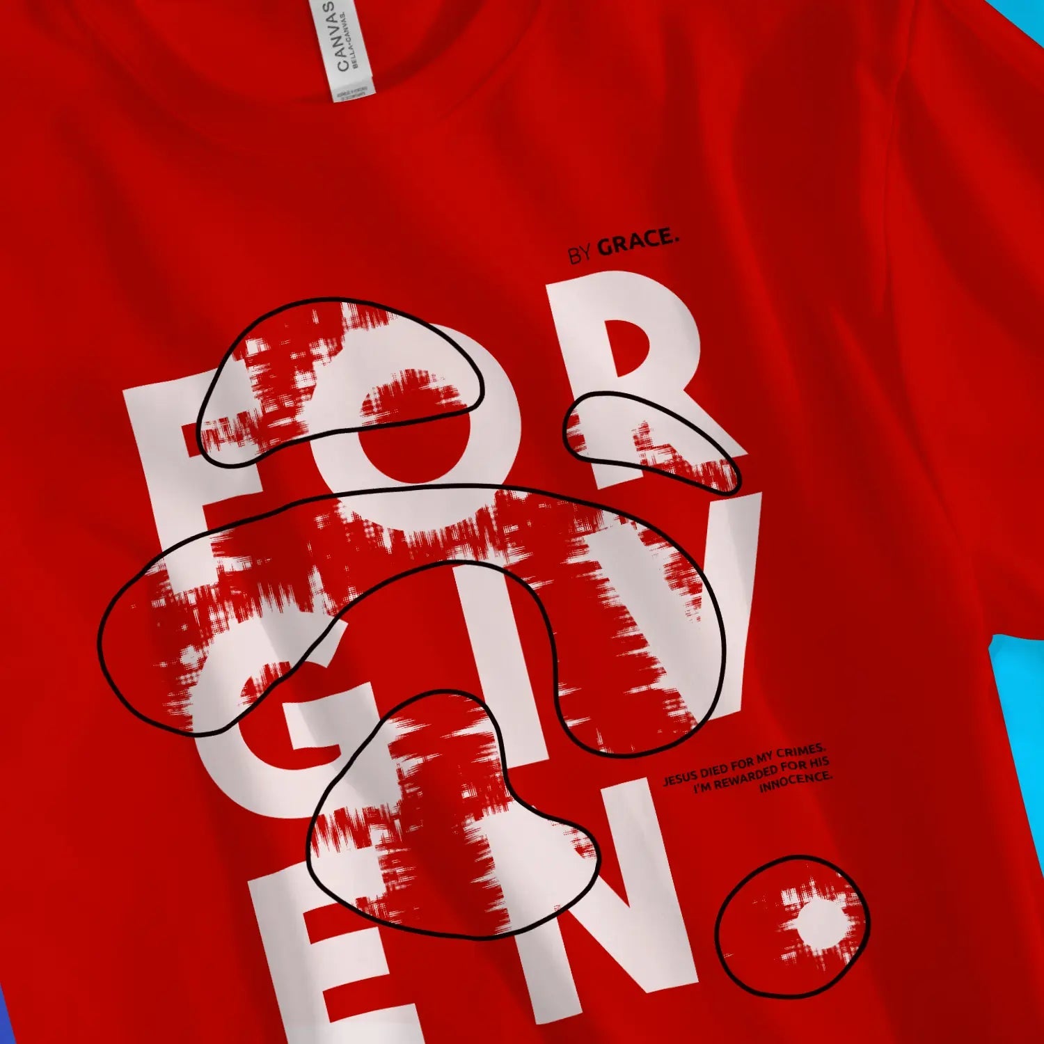 FORGIVEN (Abstract) – Unisex Christian T-Shirt designed by 3rd Day Christian Clothing.