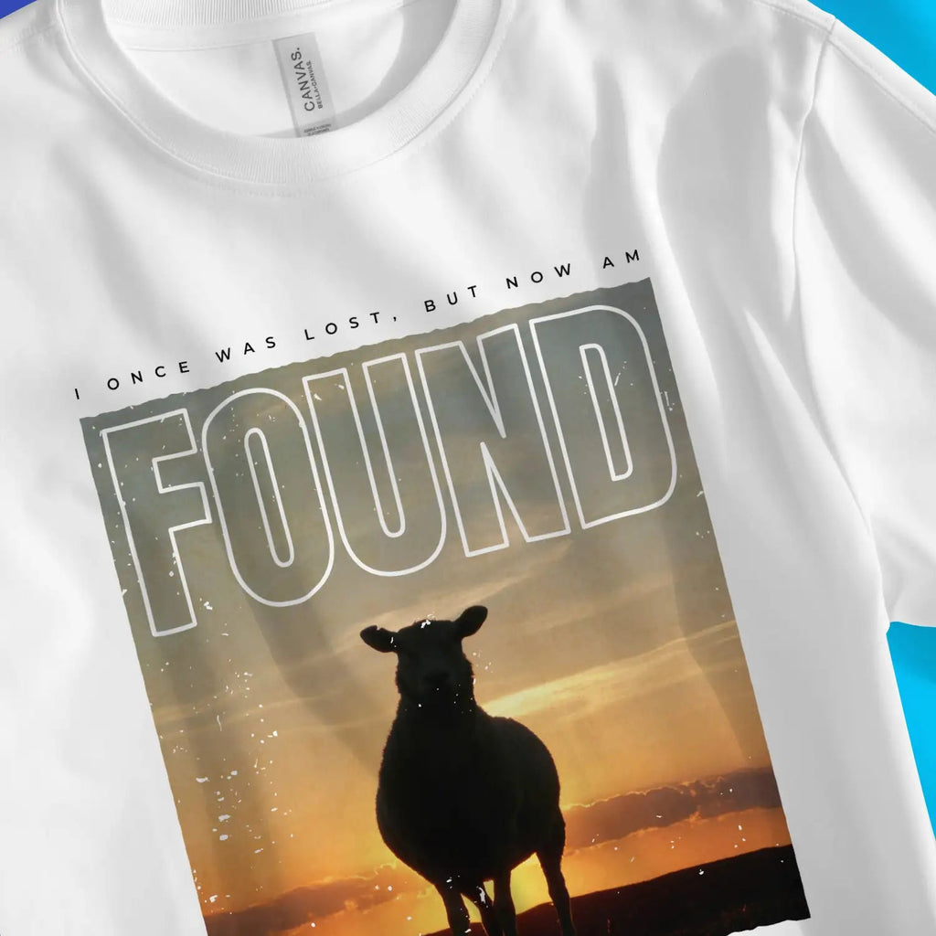 FOUND (I Once Was Lost) – Unisex Christian T-Shirt designed by 3rd Day Christian Clothing.