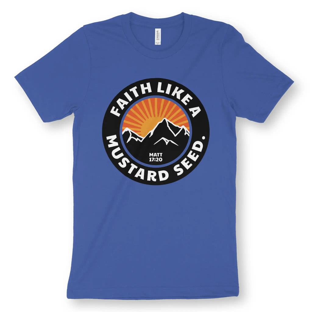 Faith Like A Mustard Seed (Matt 17:20) – Unisex Christian T-Shirt designed by 3rd Day Christian Clothing.